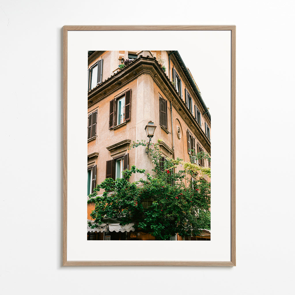 Cuadro de ciudades: esquina romana con vegetación – Oak Frame