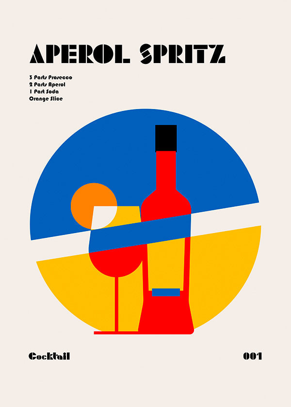 Cuadro de cocina Aperol Spritz geométrico