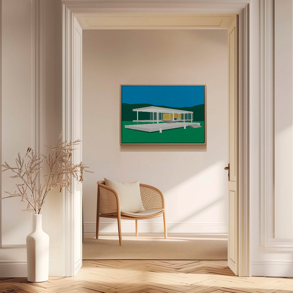 Ilustración arquitectónica de casa moderna minimalista – Canvas1