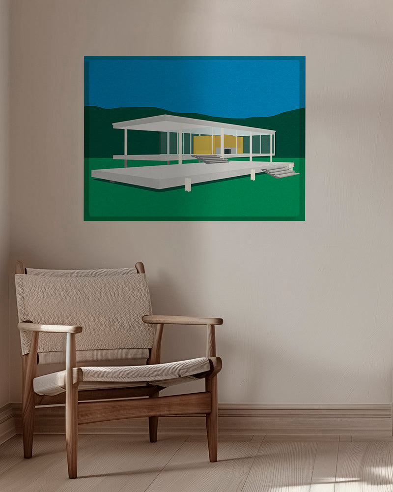Ilustración arquitectónica de casa moderna minimalista – Canvas