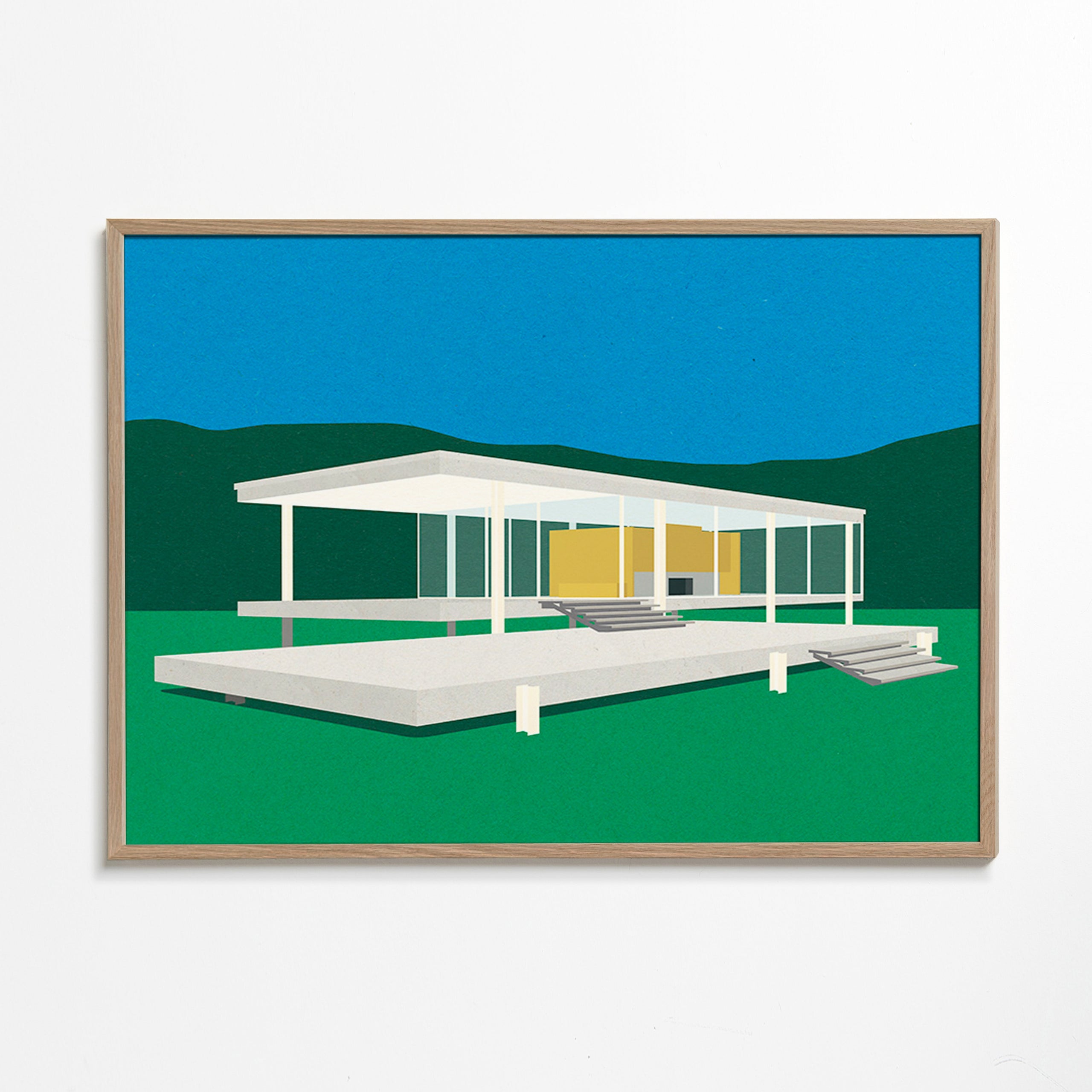 Ilustración arquitectónica de casa moderna minimalista – Oak Frame