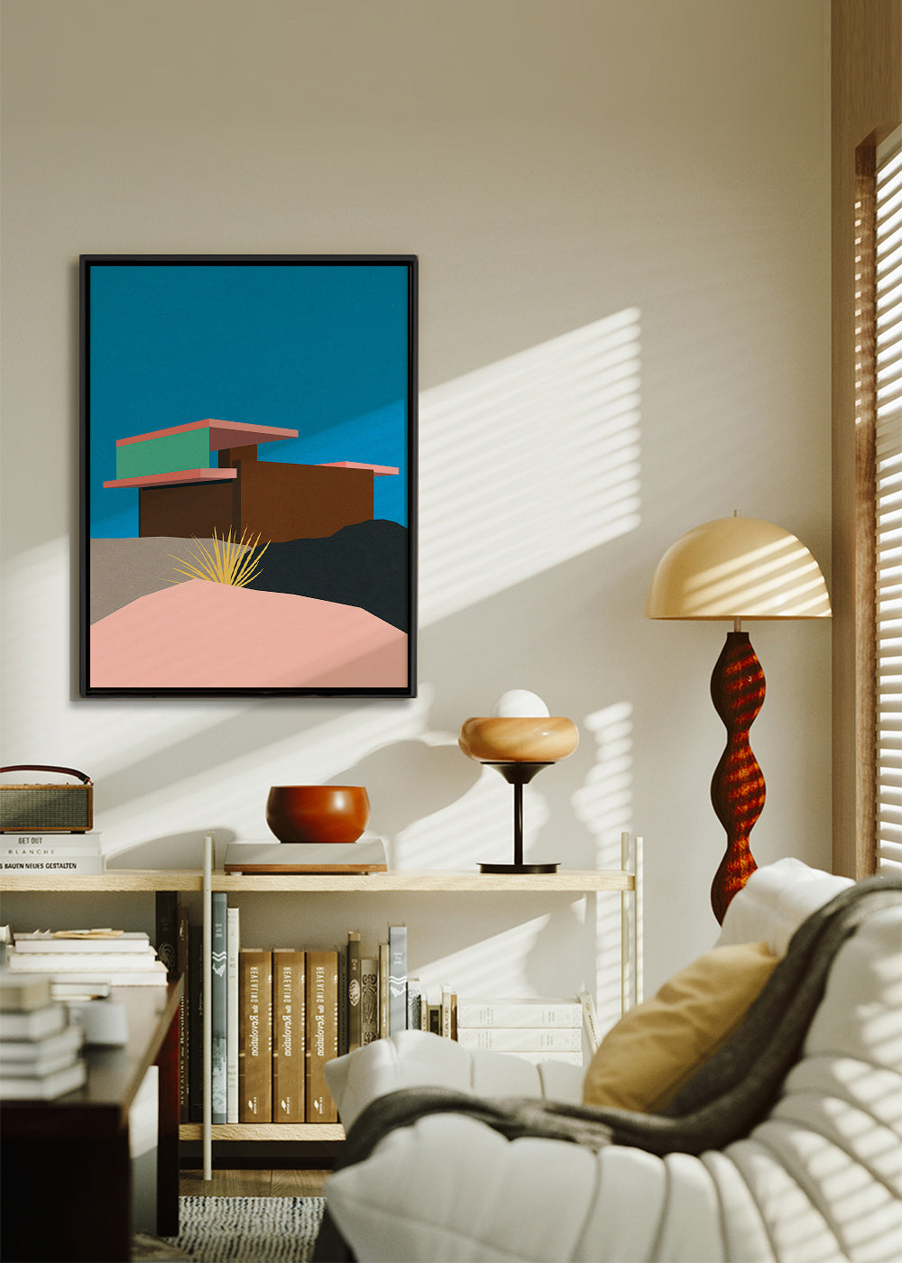 Ilustración arquitectónica de casa desértica – Canvas1