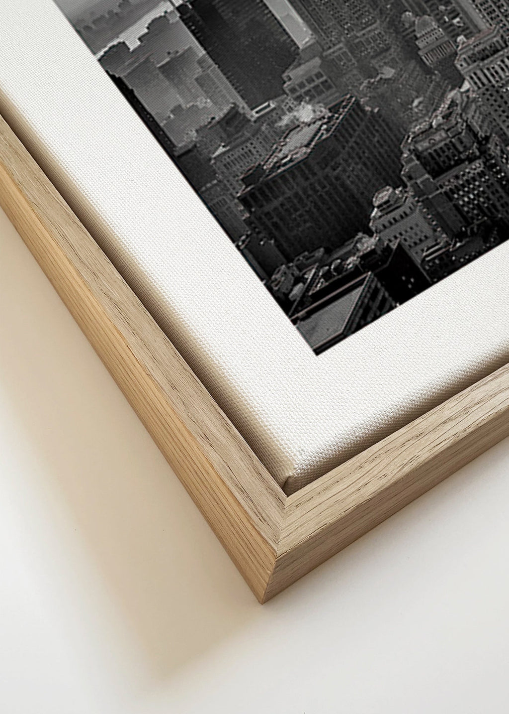 Cuadro de ciudades: Skyline de Manhattan en blanco y negro – Canvas detail
