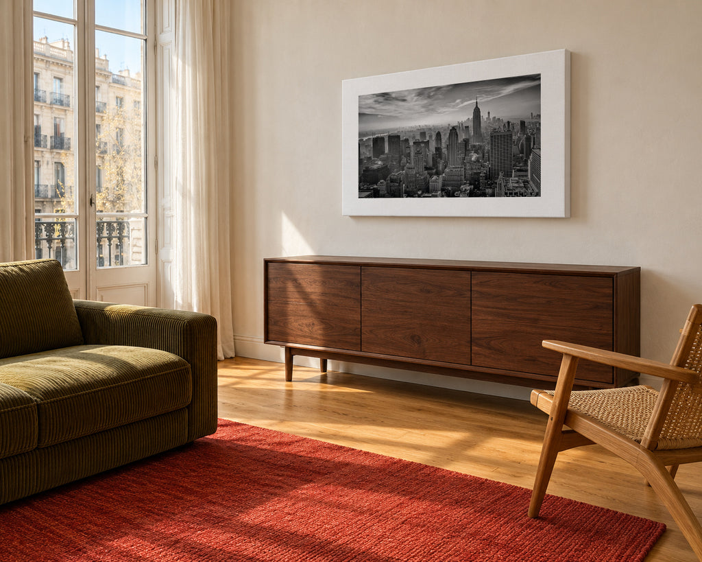 Hazy Gotham - Unframed canvas in an interior