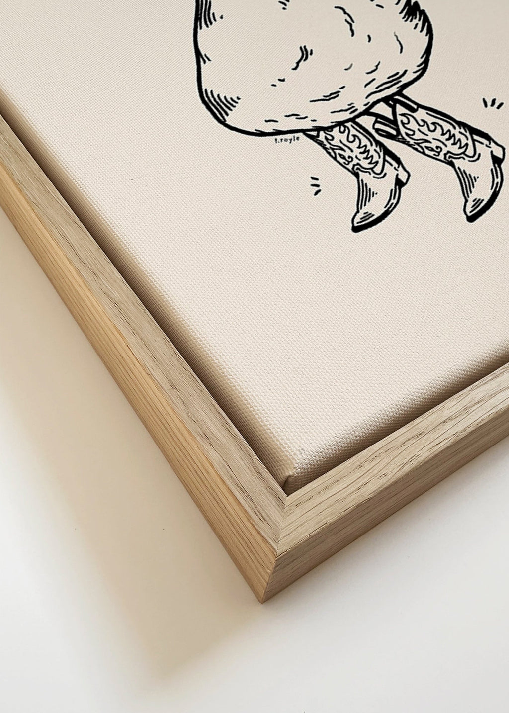 Cuadro pato vaquero ilustrado – Canvas detail