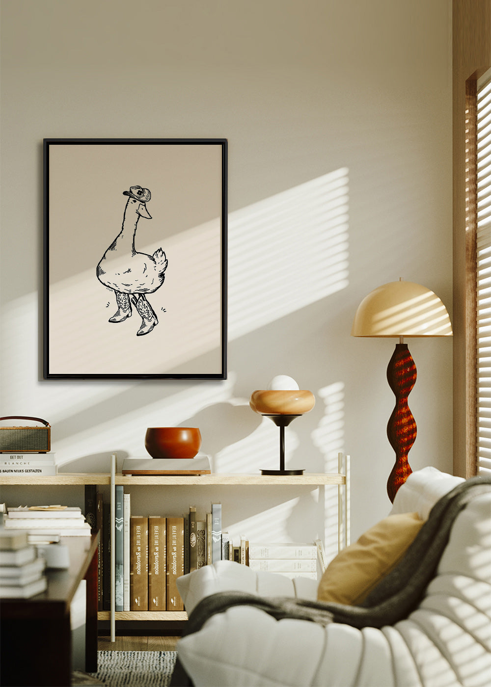Cuadro pato vaquero ilustrado – Canvas1