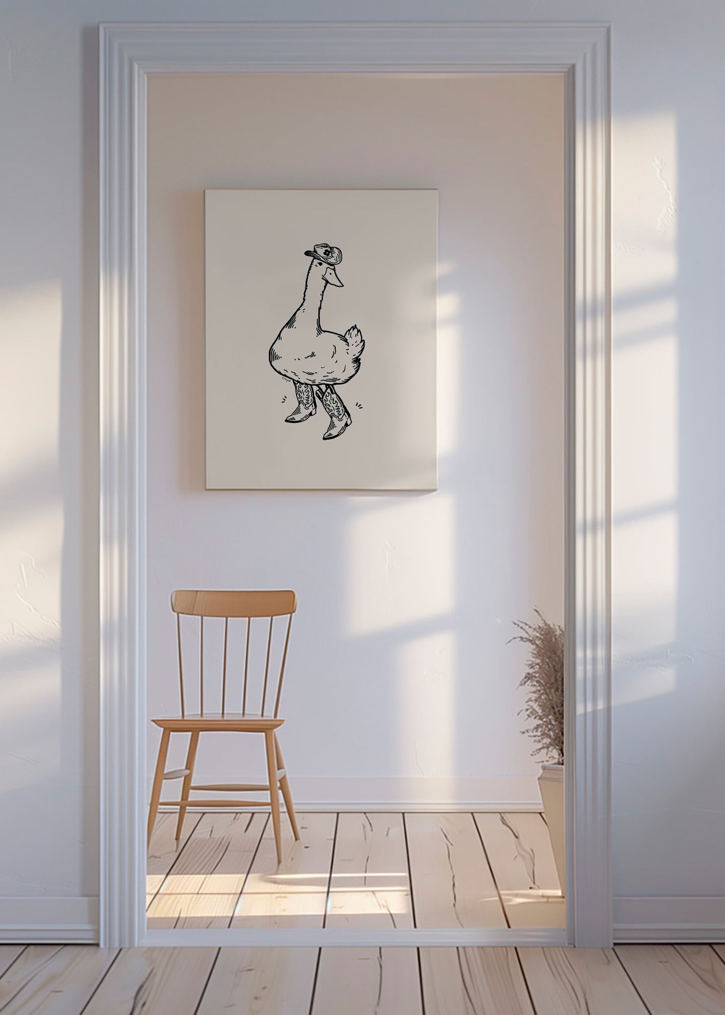 Cuadro pato vaquero ilustrado – Canvas