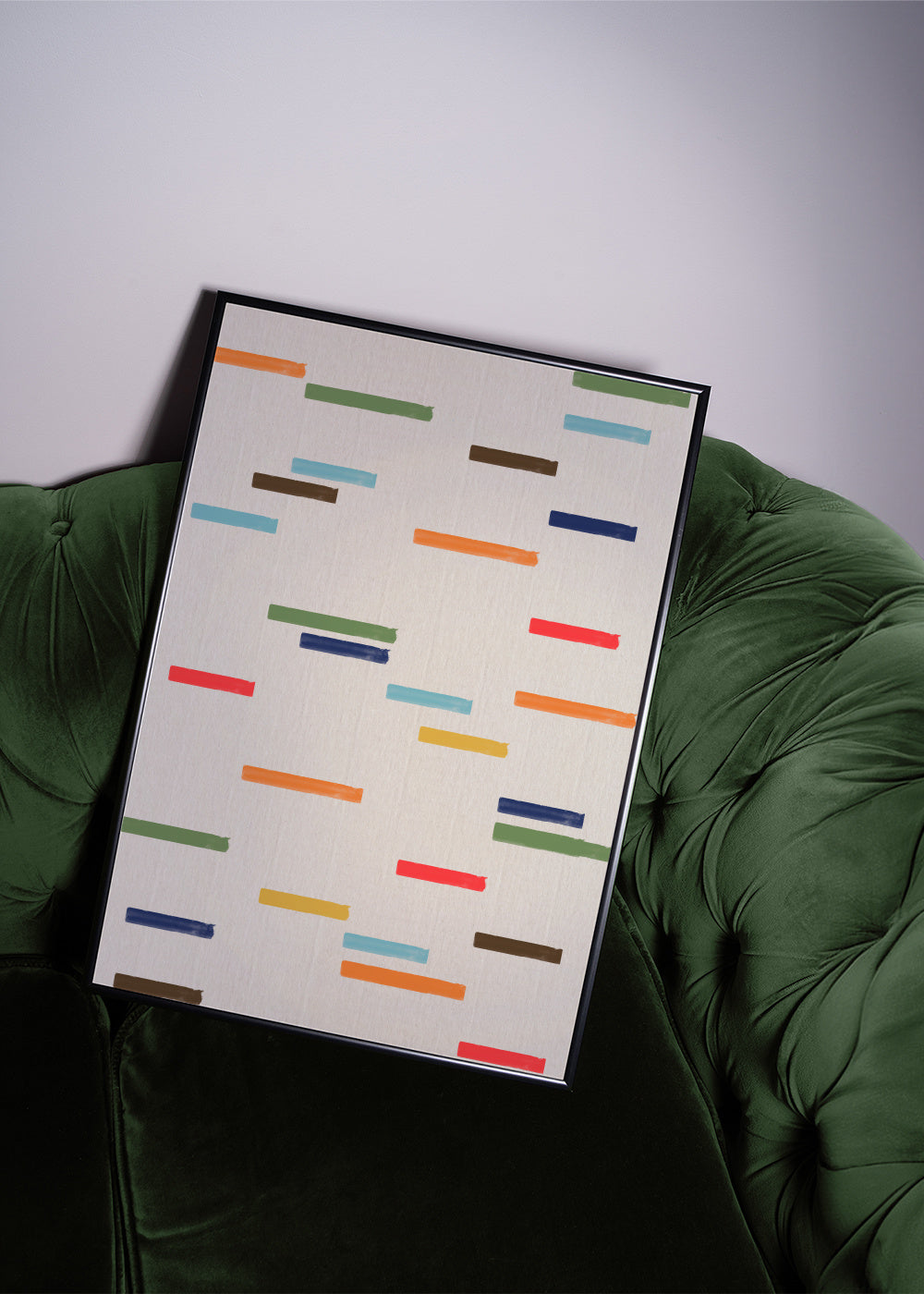 Floating Stripes - Framed poster in an interior