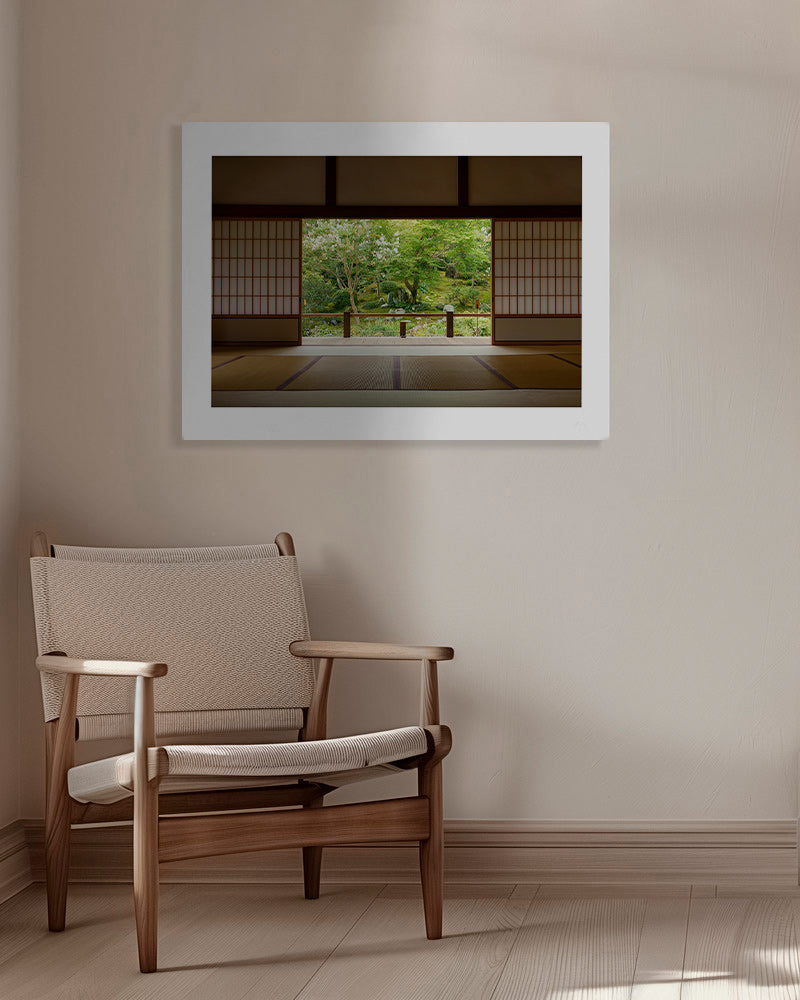 Diseño relajante con jardín japonés desde el interior – Canvas