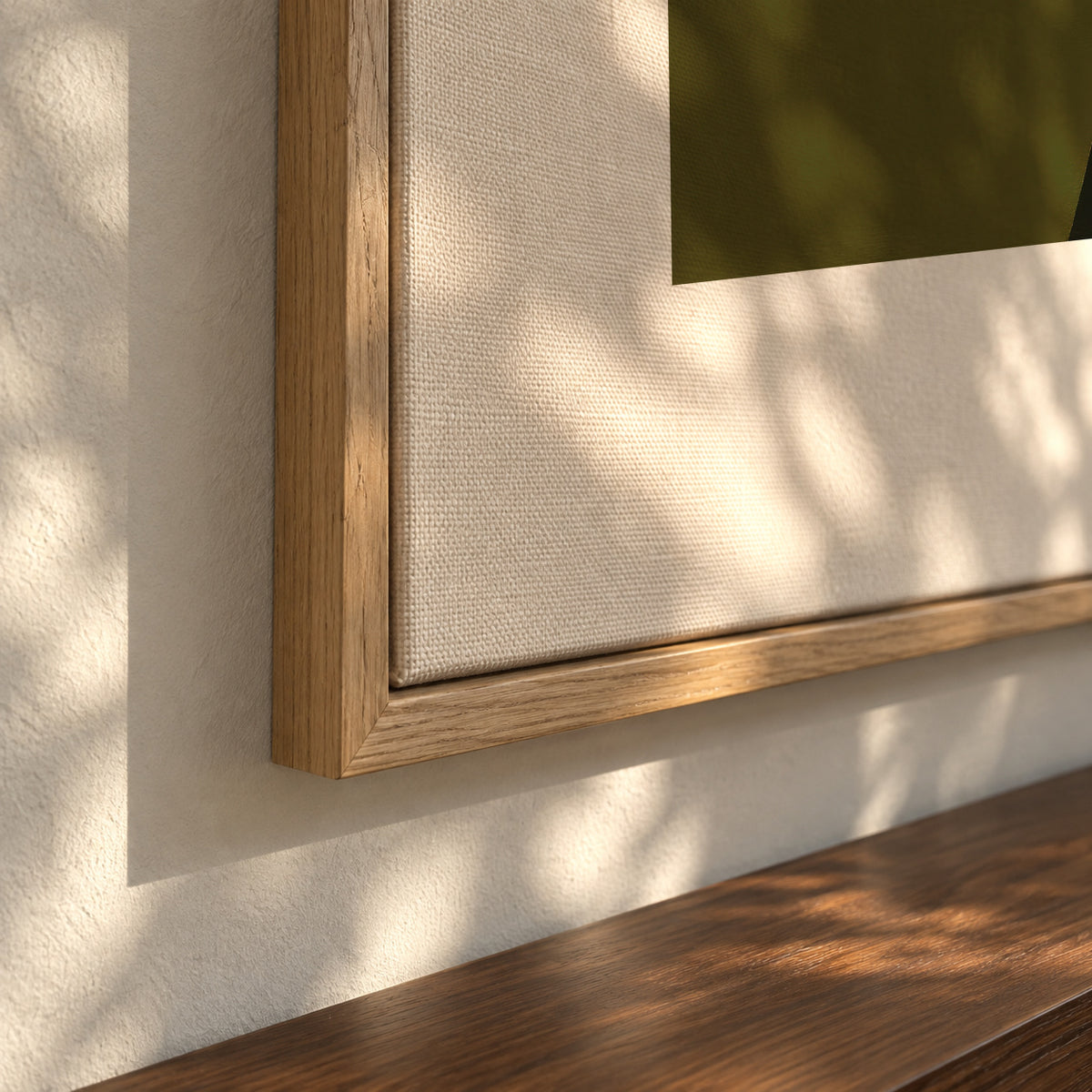 Olive Silence - Framed canvas detail