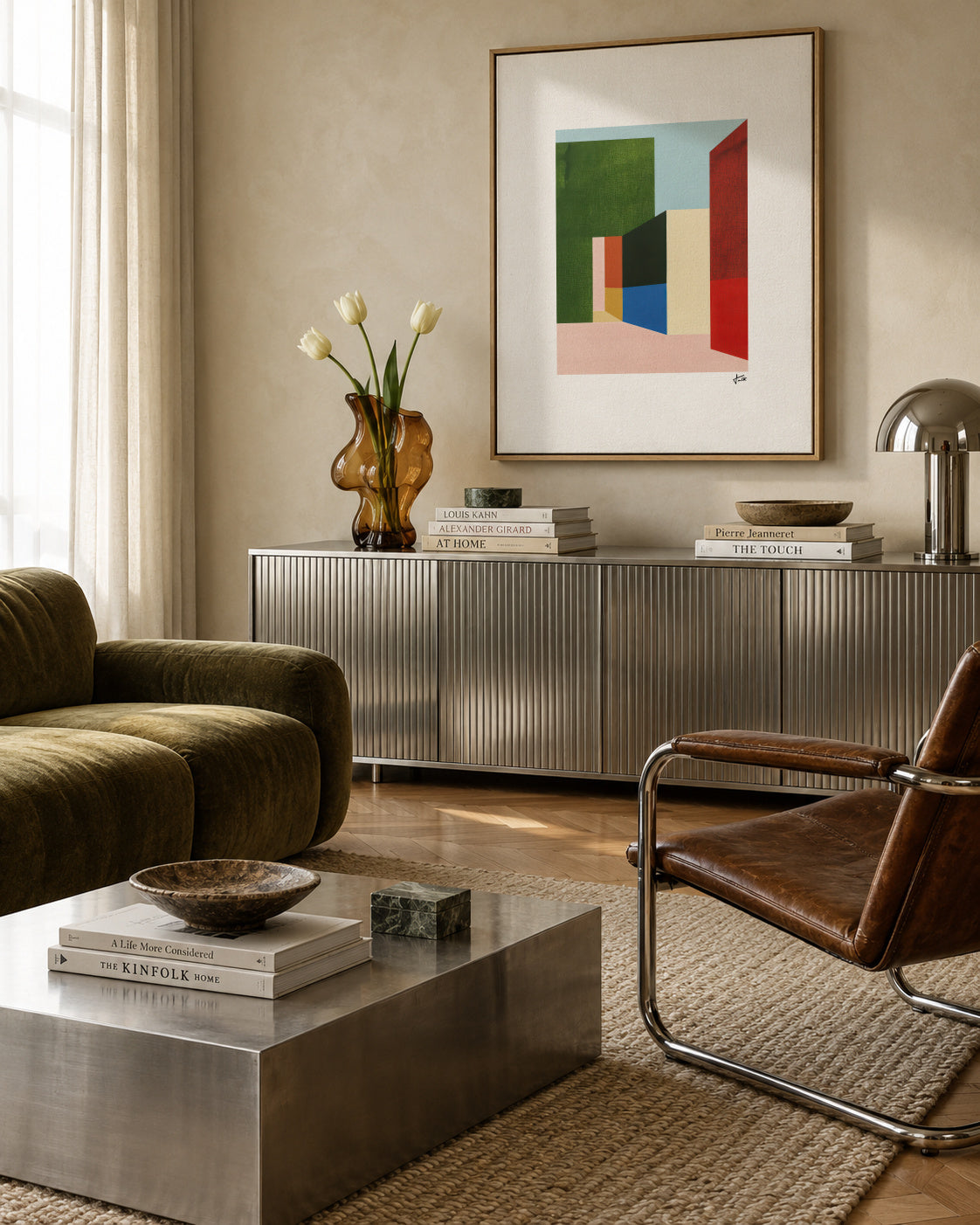 Silent Corridor II - Framed canvas in an interior