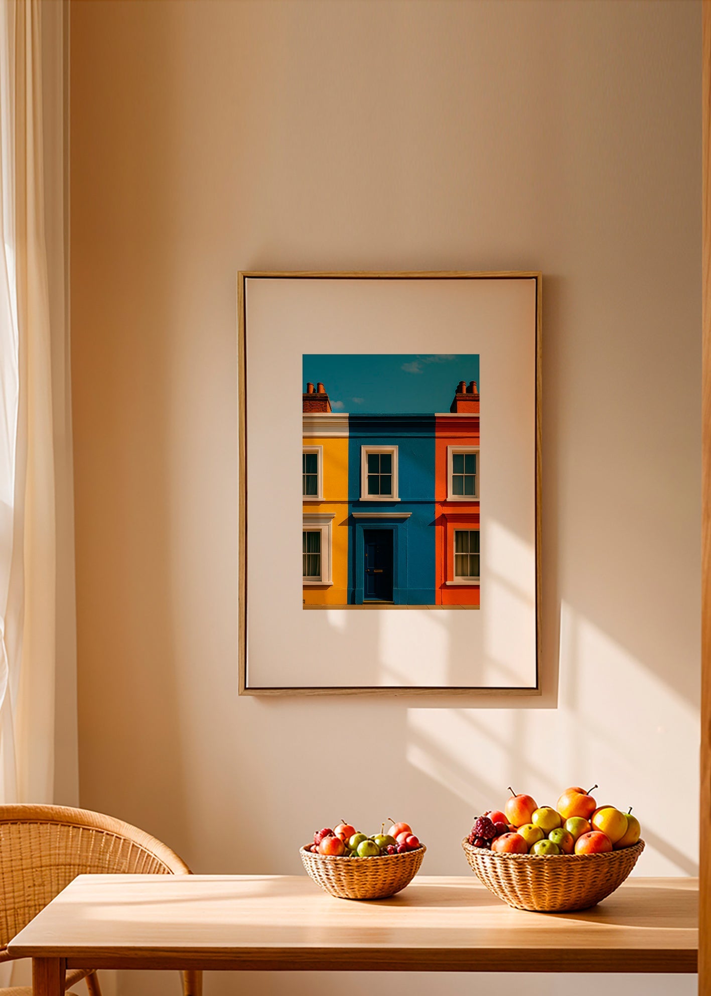 Cuadro de ciudades con fachada a tres colores – Canvas1