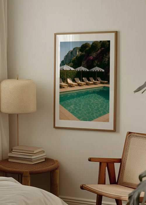 Capri Pool - Framed poster in an interior