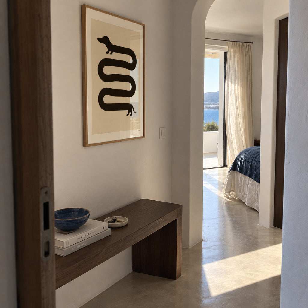 Long Dog - Framed poster in an interior