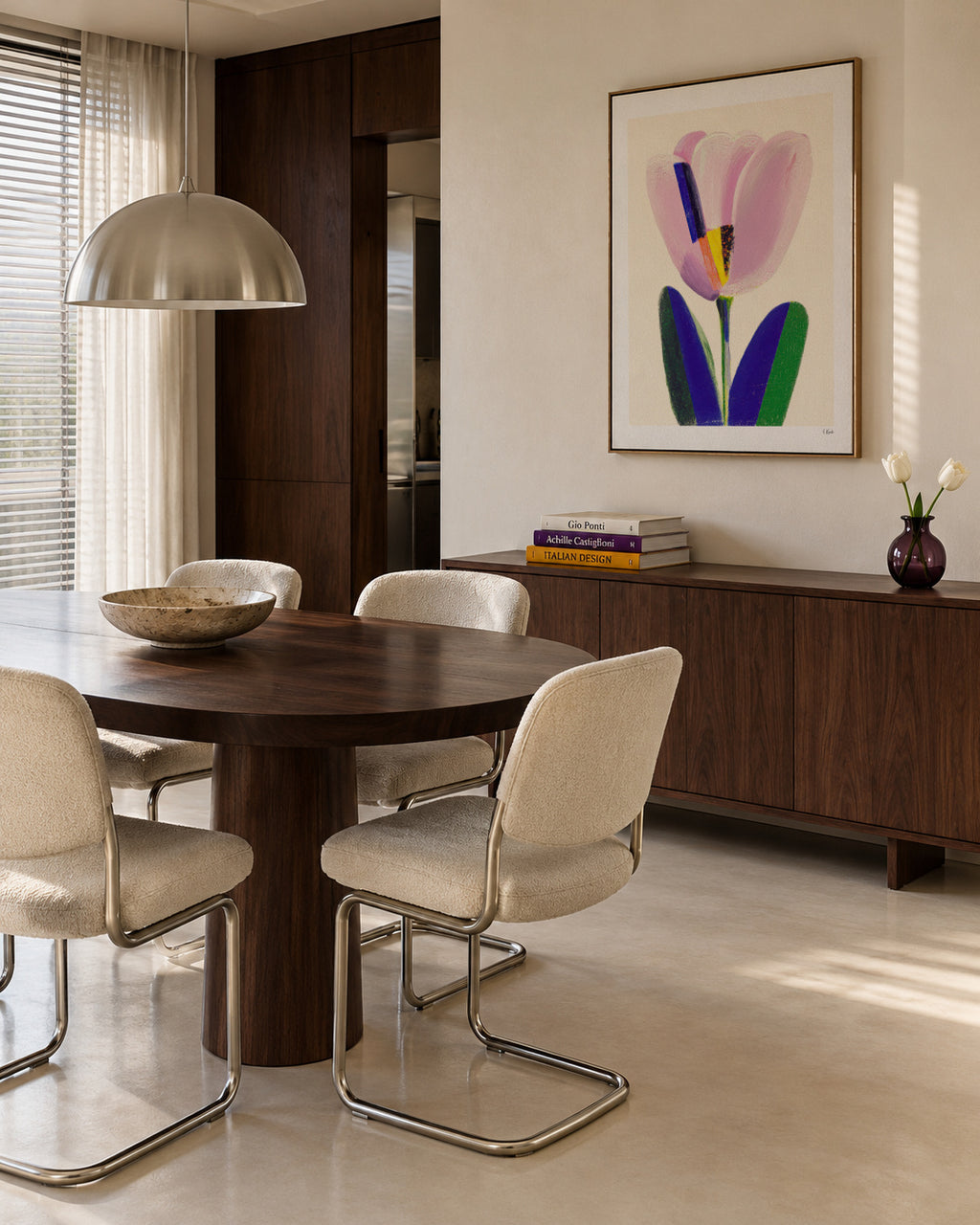 Soft Tulip - Framed canvas in an interior