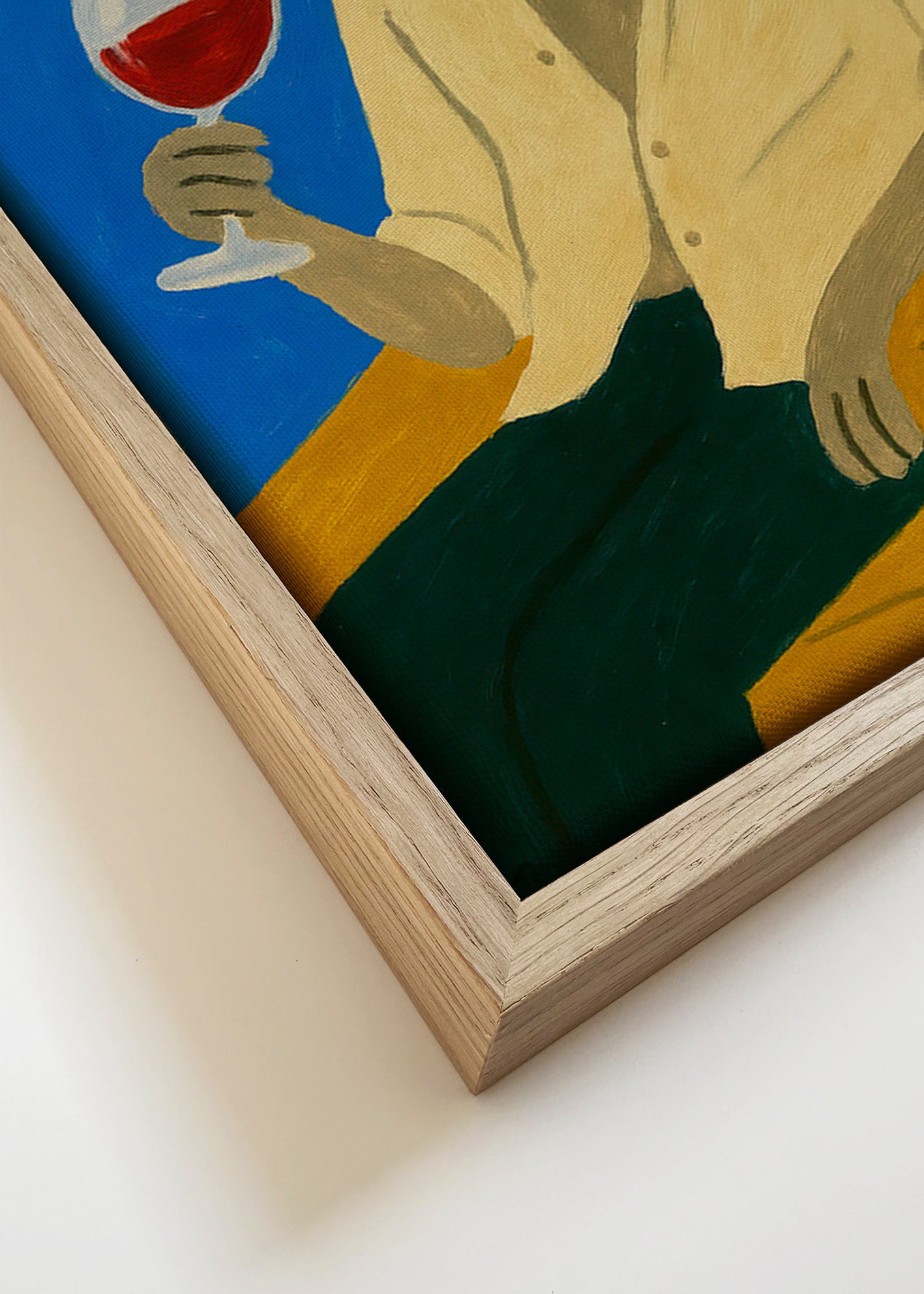 Cuadro de cocina: galgo con copa de vino – Canvas detail