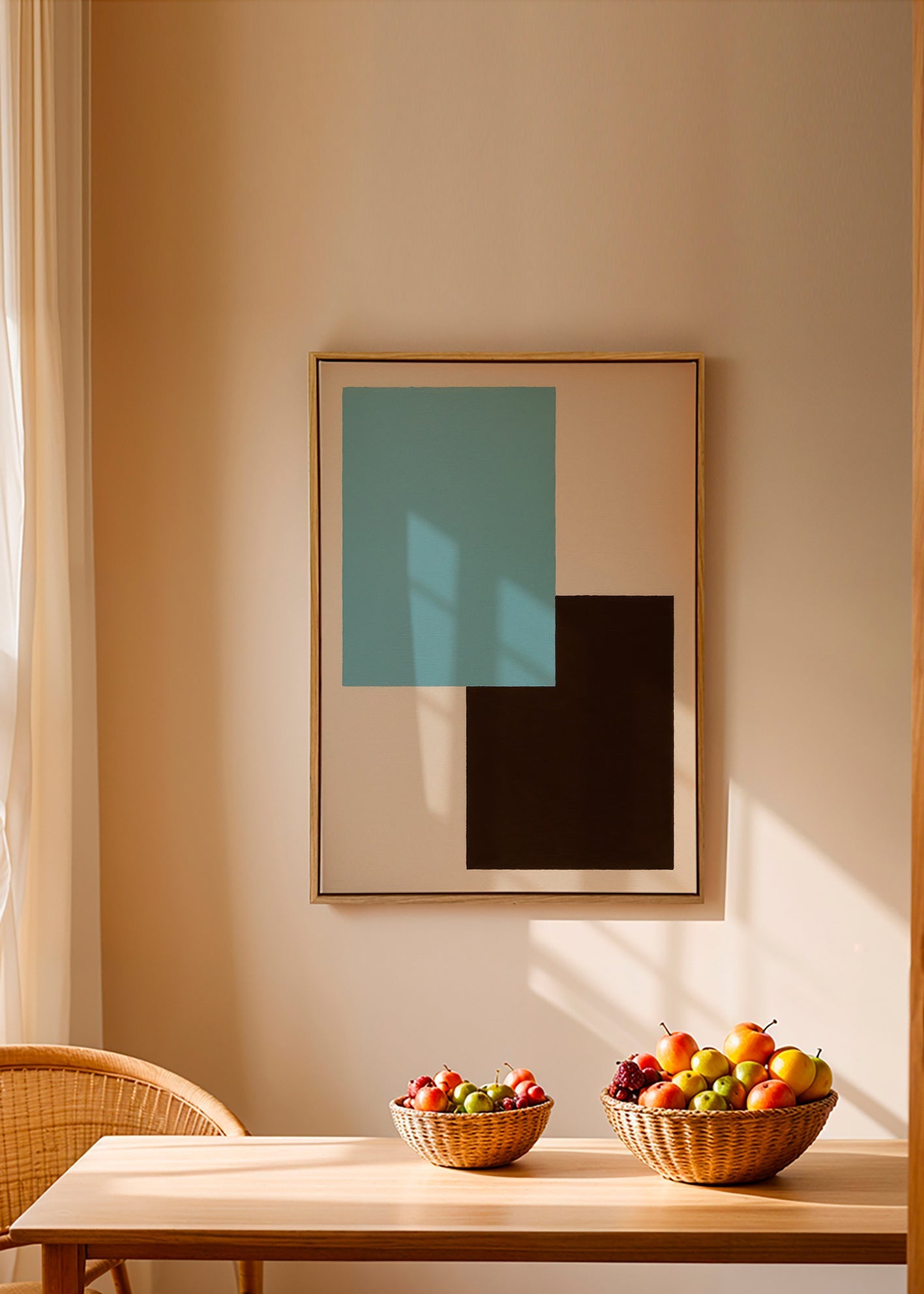 Cuadro geométrico azul y marrón – Canvas2