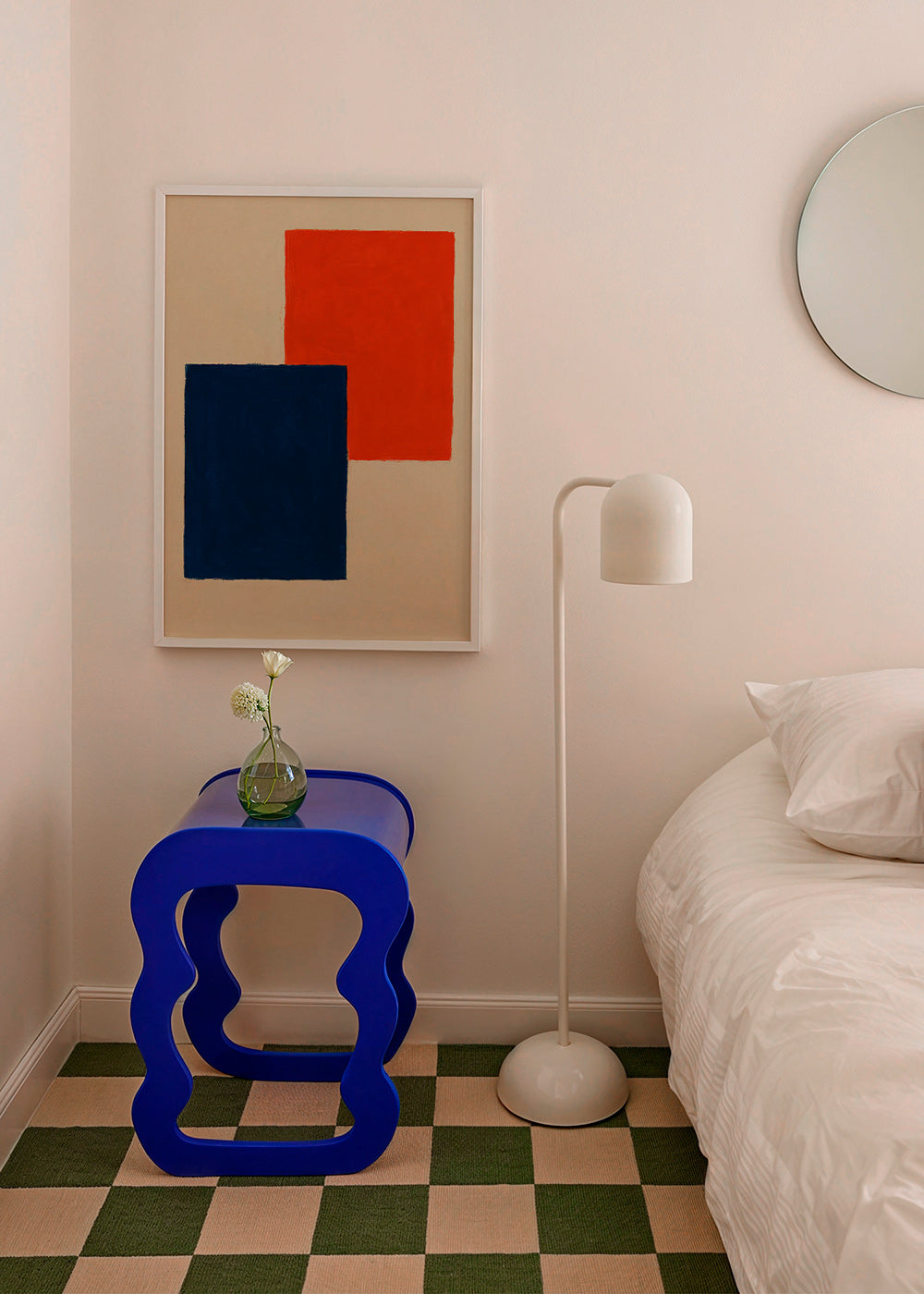 Cuadro abstracto: rectángulos superpuestos en rojo y azul – Product2