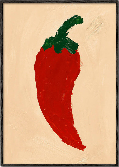Cuadro de cocina chile rojo pintado – Black Frame