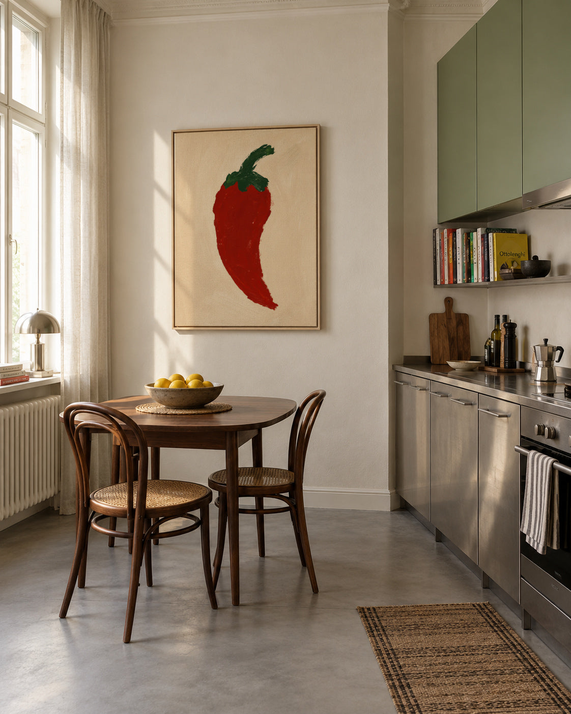 Red Chili - Framed canvas in an interior