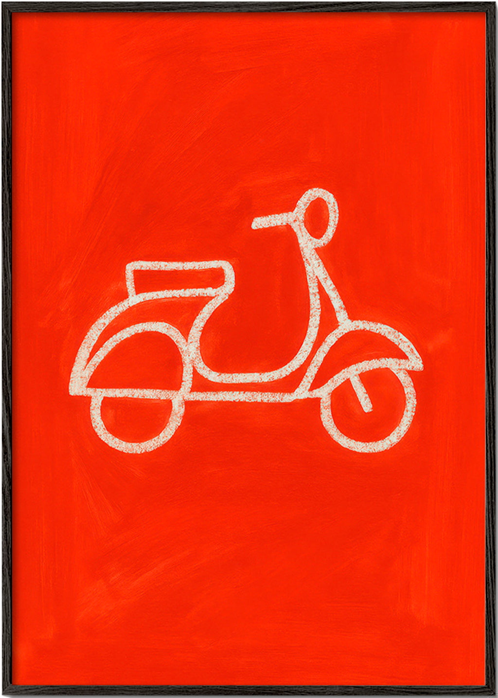 Ilustración scooter rojo minimal – Black Frame