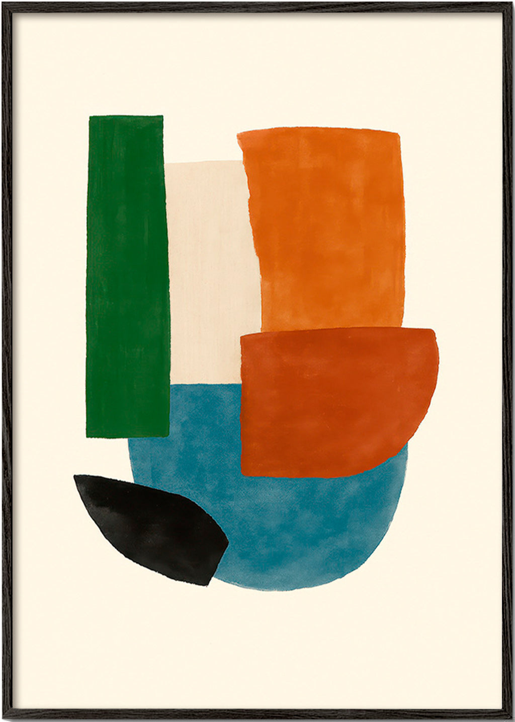 Cuadro abstracto formas terrosas – Black Frame