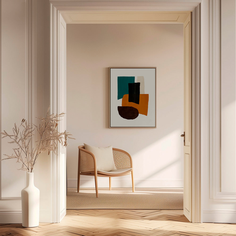 Cuadro abstracto con bloques terrosos – Canvas1