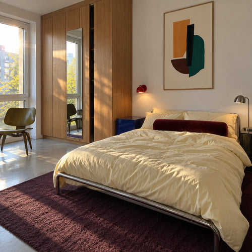 Ochre Balance - Framed poster in an interior