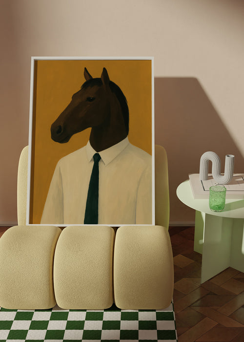 Corporate Stallion - Framed poster in an interior