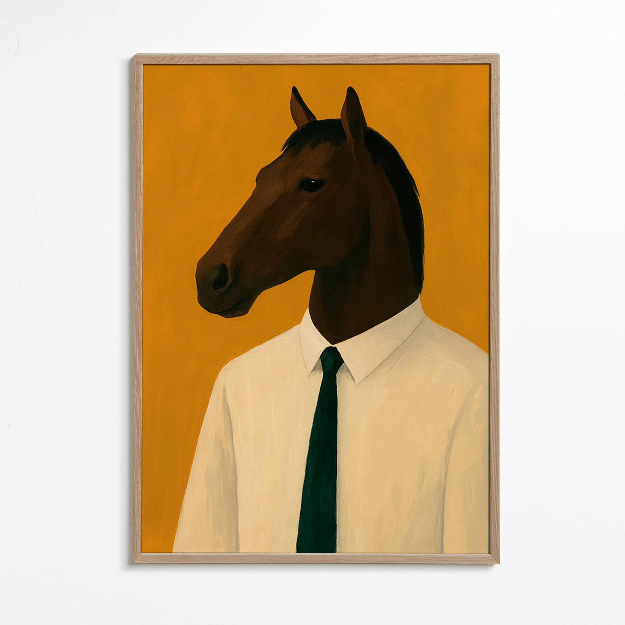 Cuadro de caballo con corbata – Oak Frame