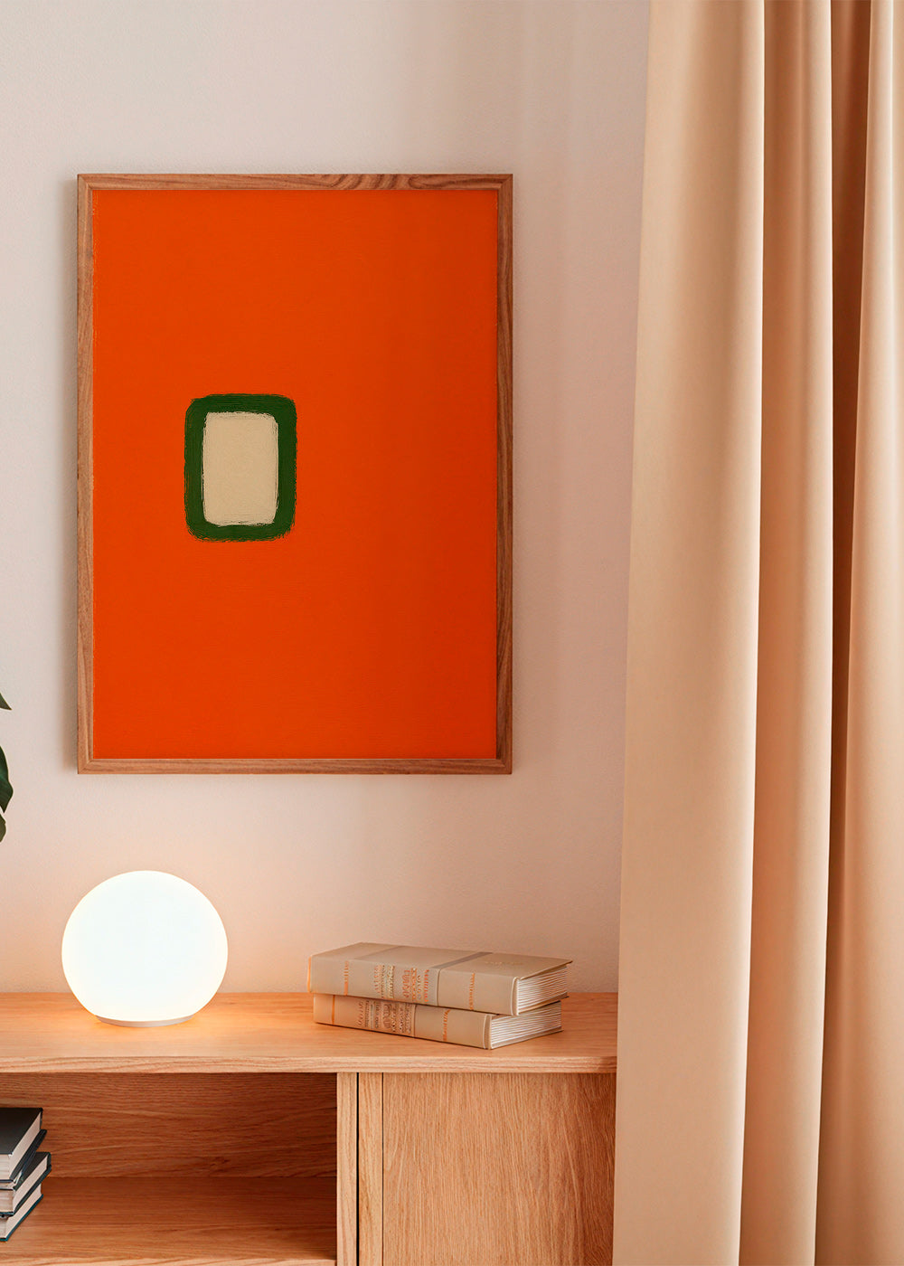 Cuadro minimalista naranja con rectángulo central – Product2