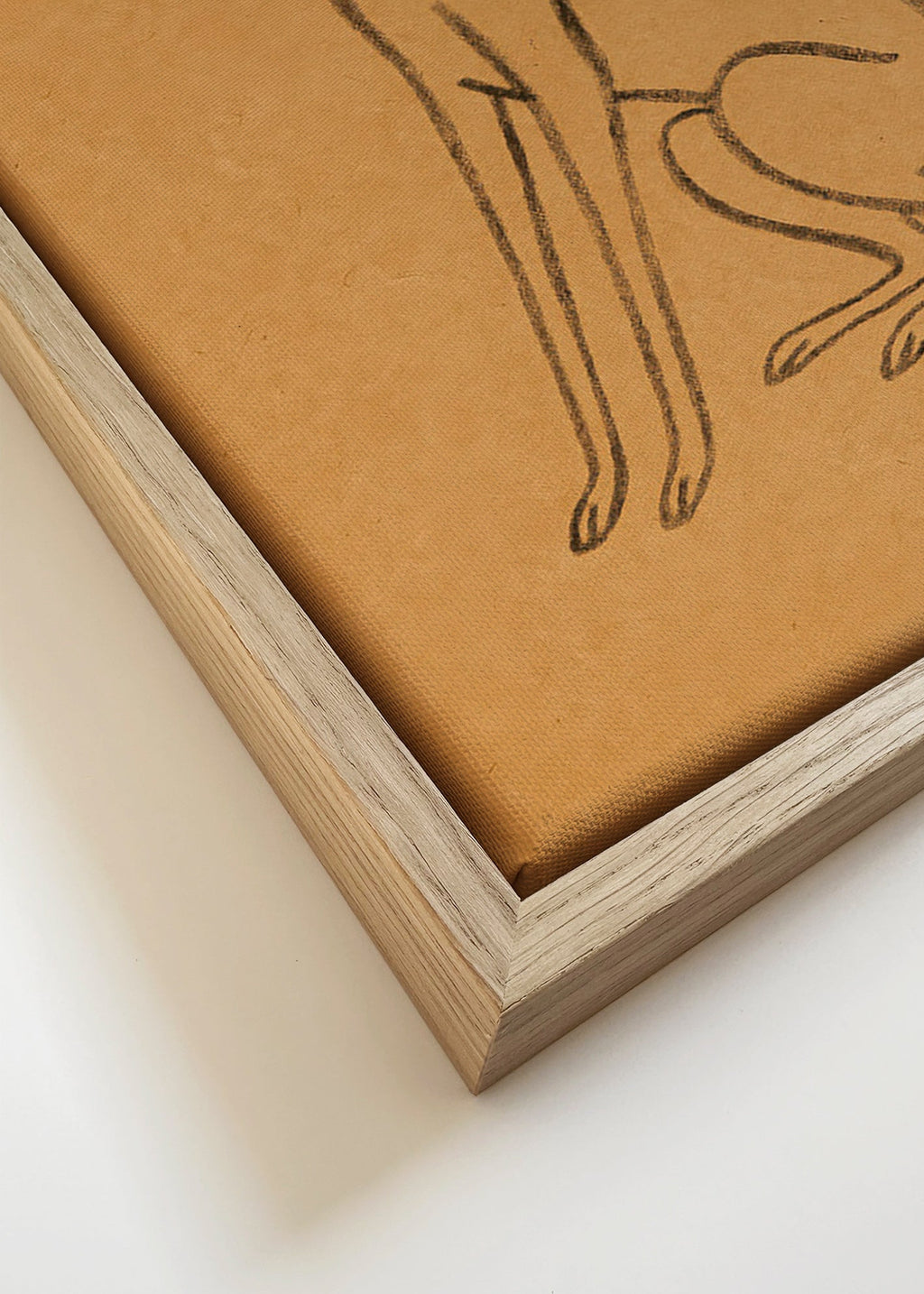 Cuadro silueta de galgo en línea minimal – Canvas detail