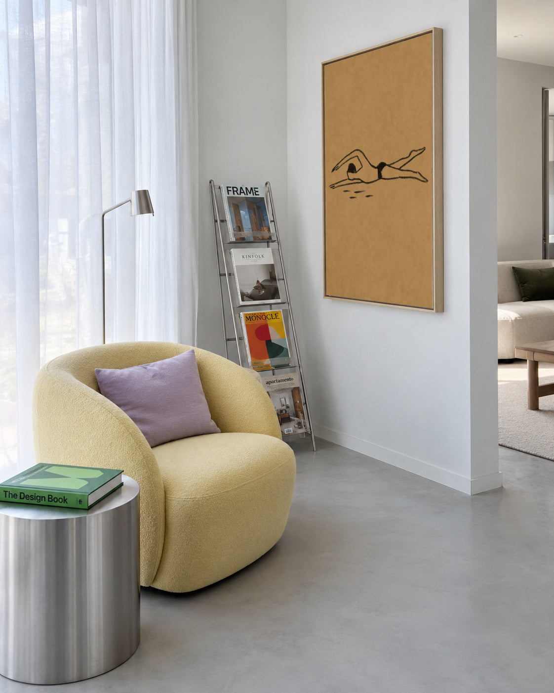 Rhythmic Stroke - Framed canvas in an interior
