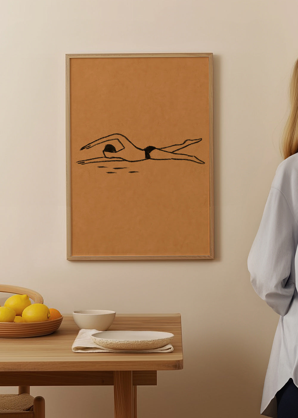 Ilustración nadadora en trazo lineal – Product2