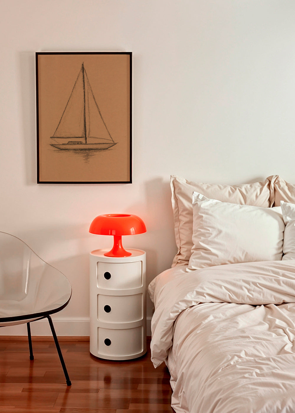 Cuadro en blanco y negro: velero en carboncillo – Product3