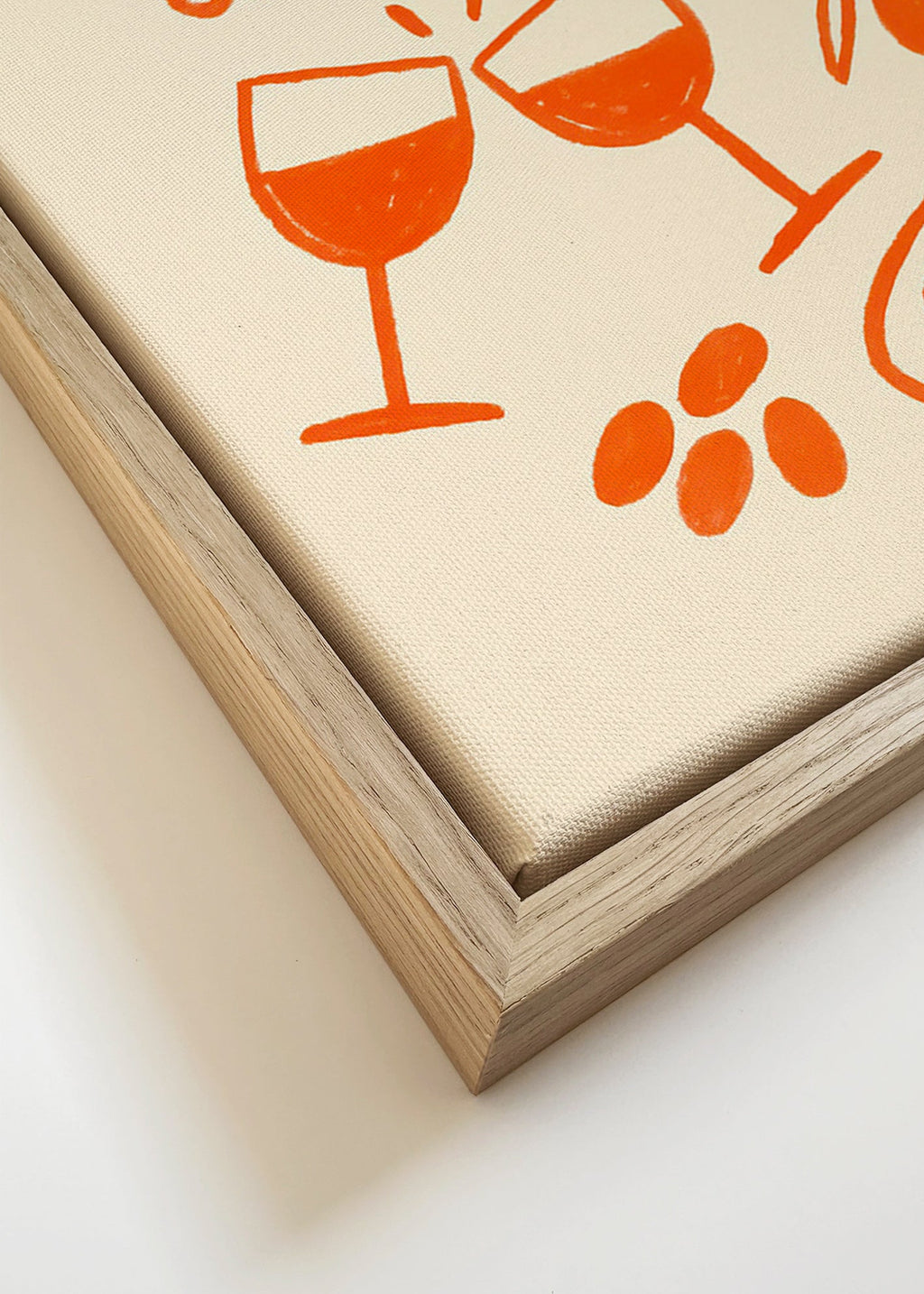 Cuadro de cocina: vino y olivas ilustradas – Canvas detail