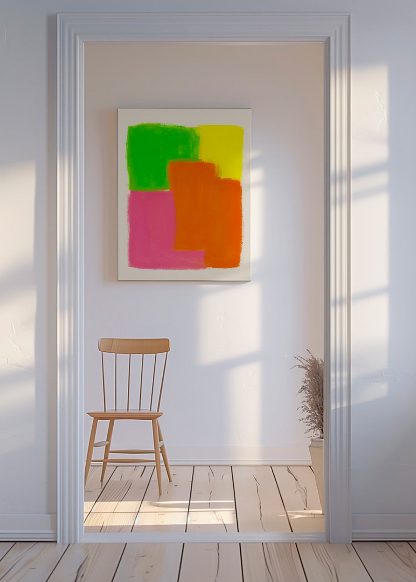 Cuadro abstracto con bloques de color vibrante – Canvas