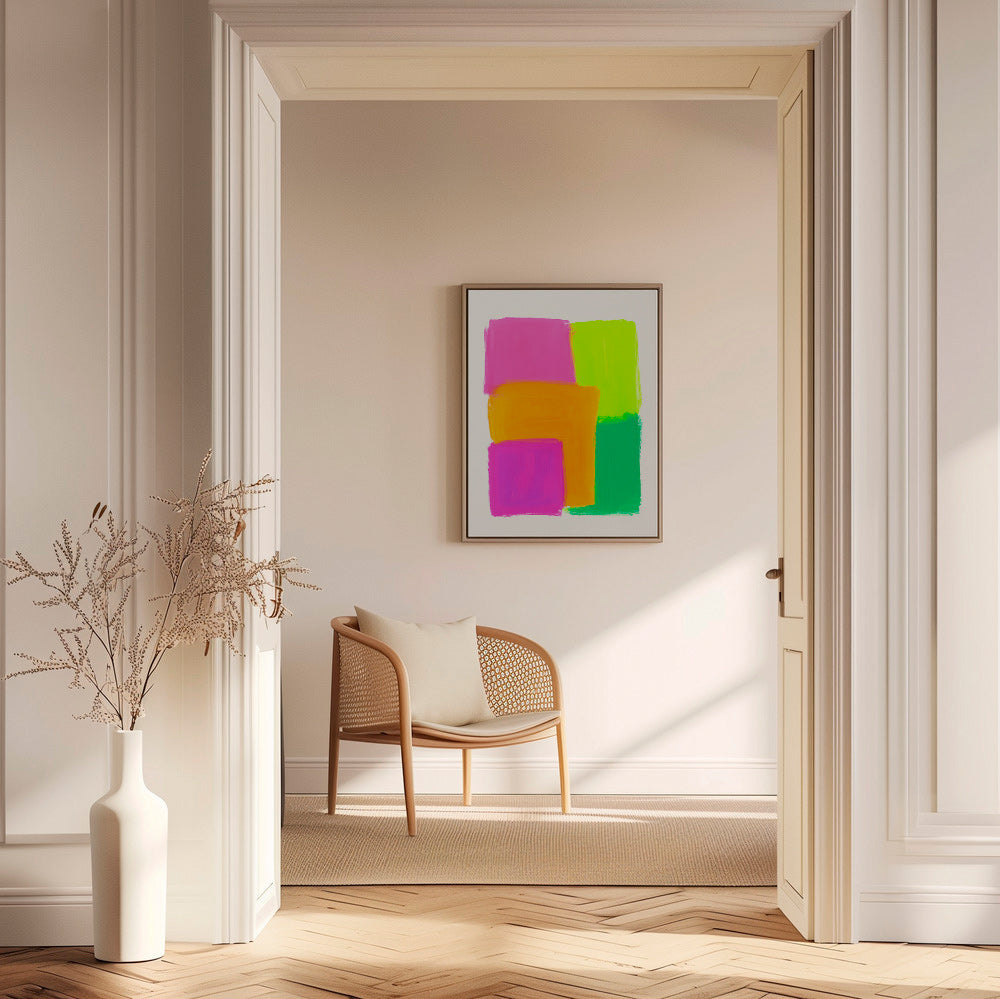 Cuadro abstracto de bloques coloridos – Canvas1