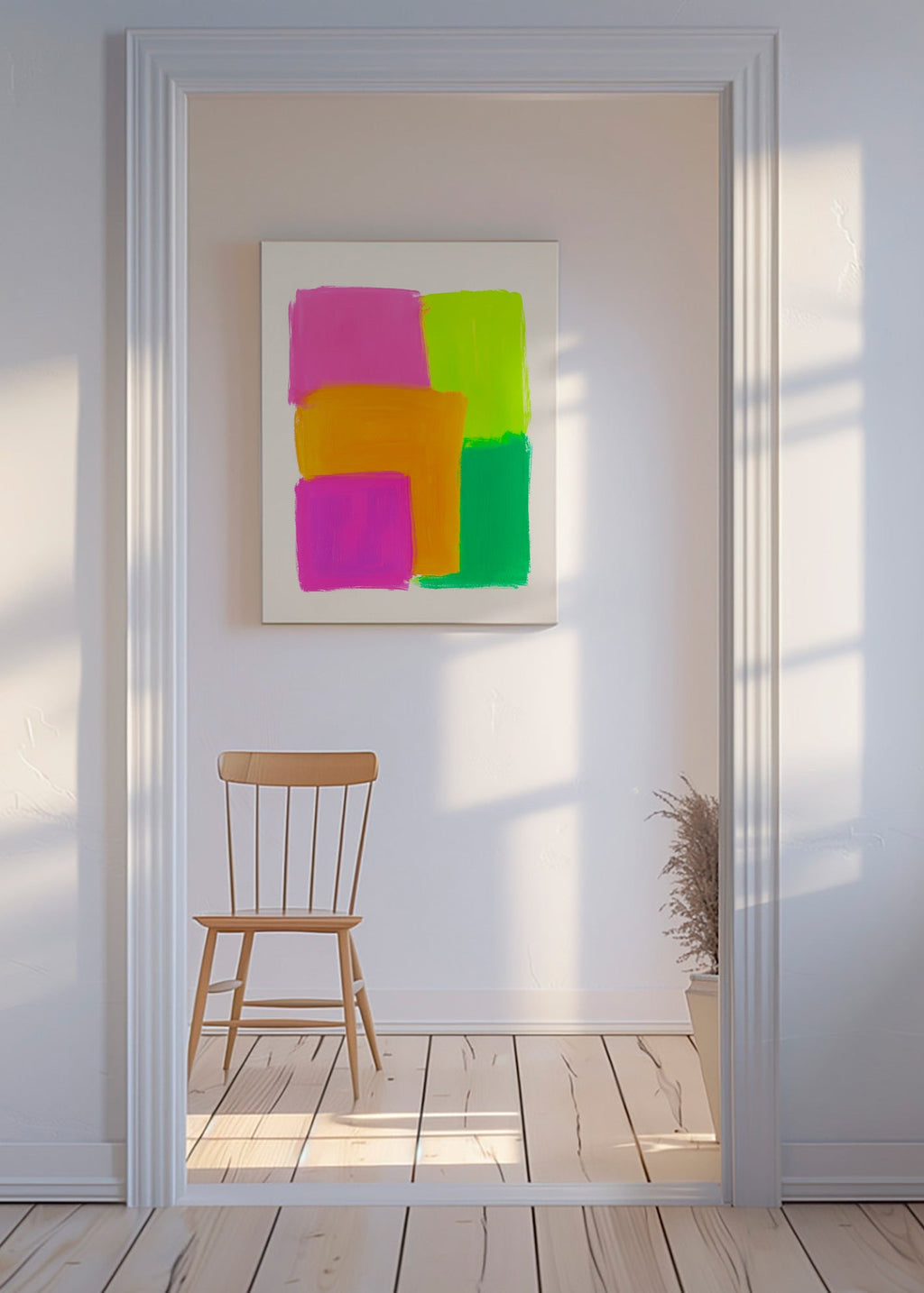 Cuadro abstracto de bloques coloridos – Canvas