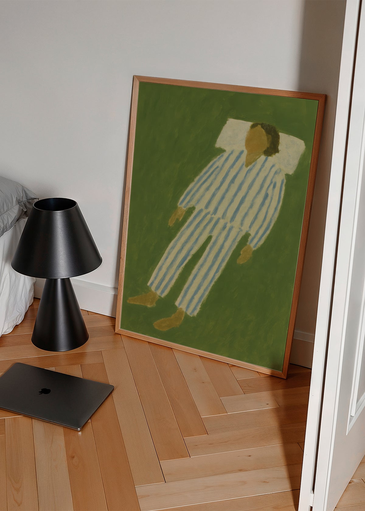 Sunday Slumber I - Framed poster in an interior