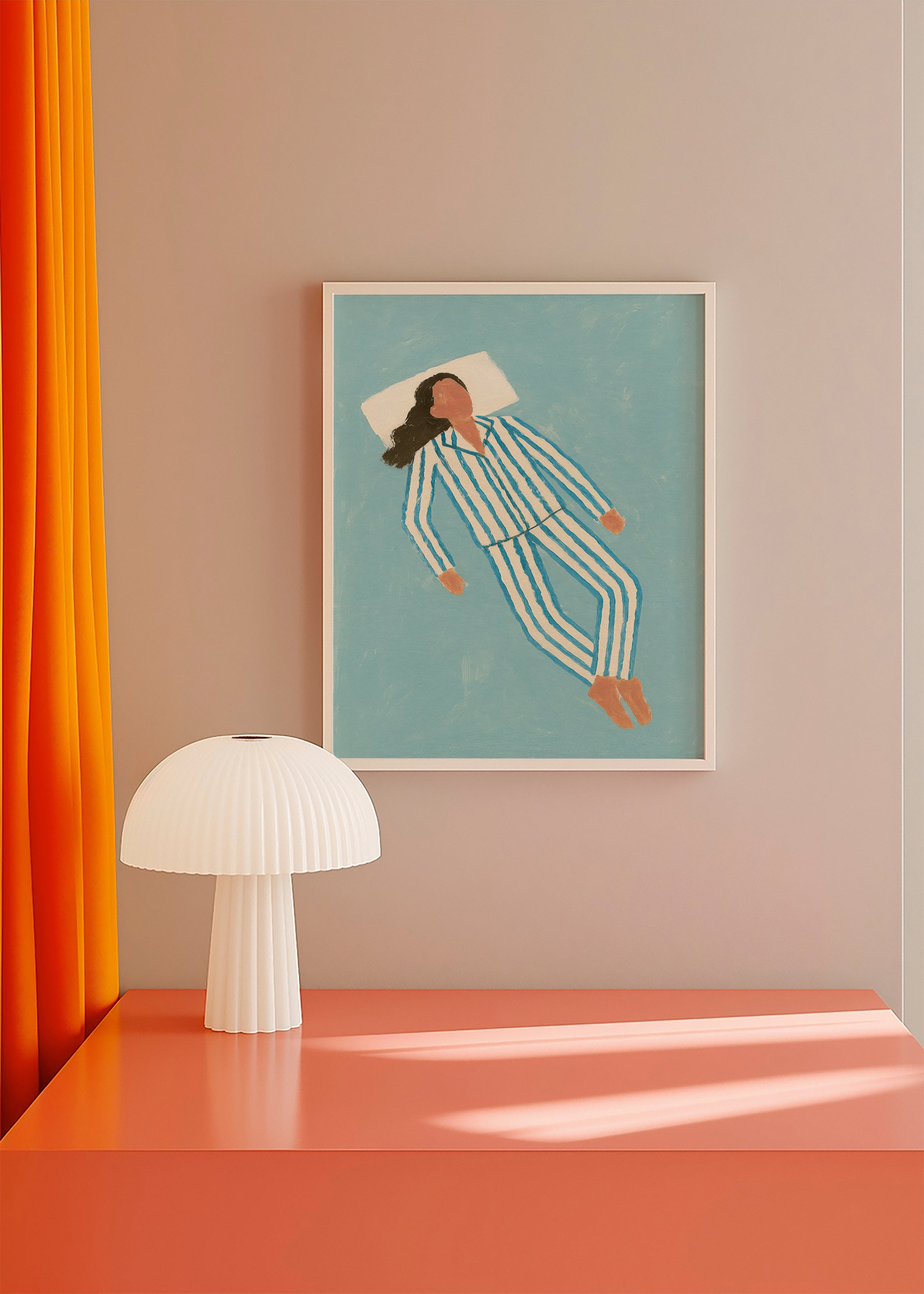 Ilustración mujer en pijama a rayas – Product2