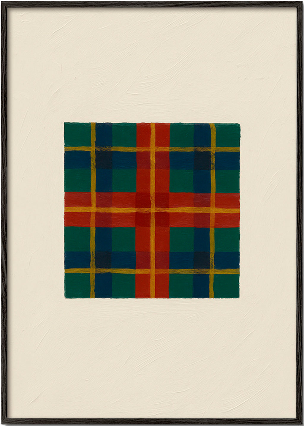 Cuadro geométrico tartán pintado – Black Frame