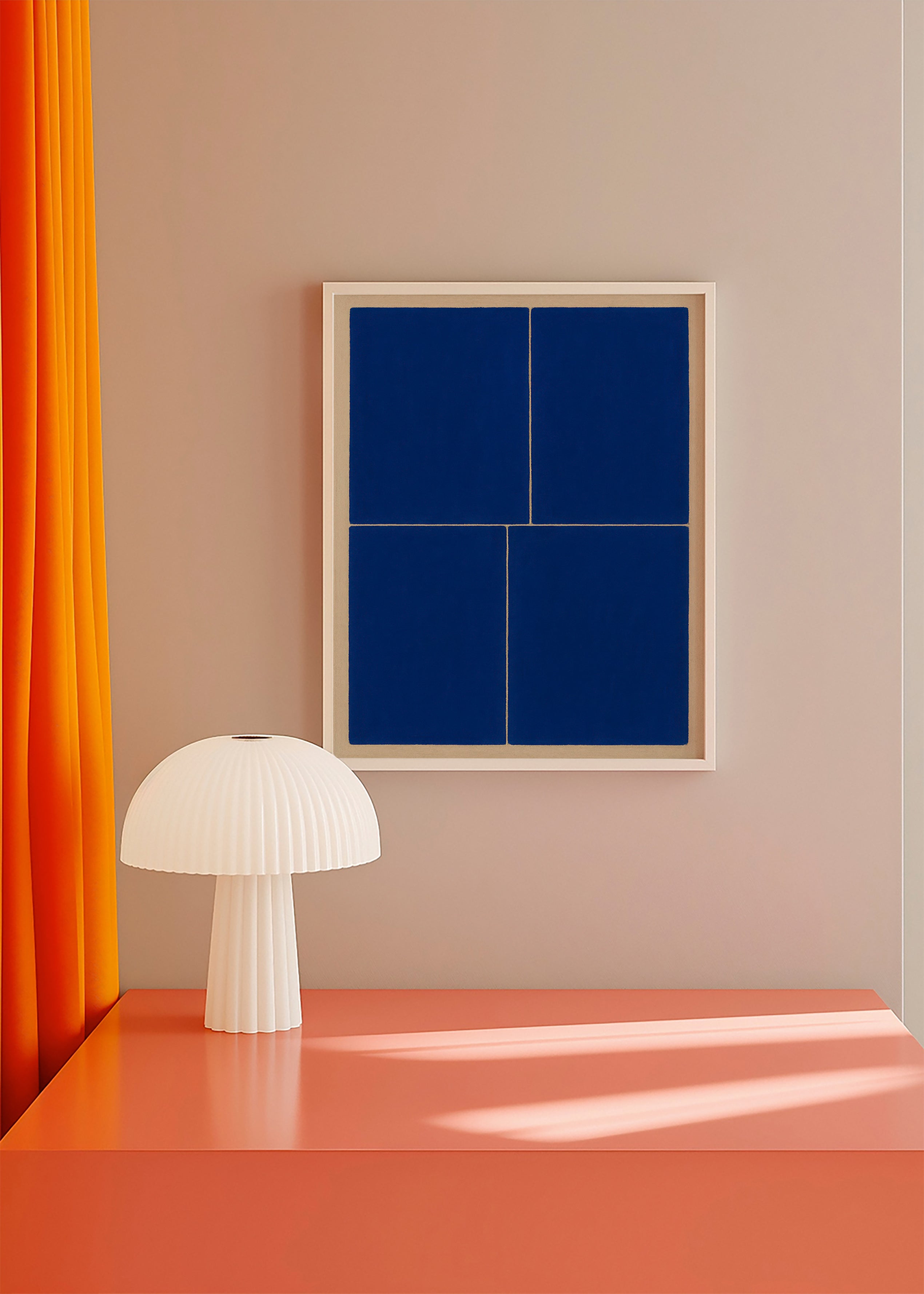 Cuadro geométrico con bloques azules – Product2