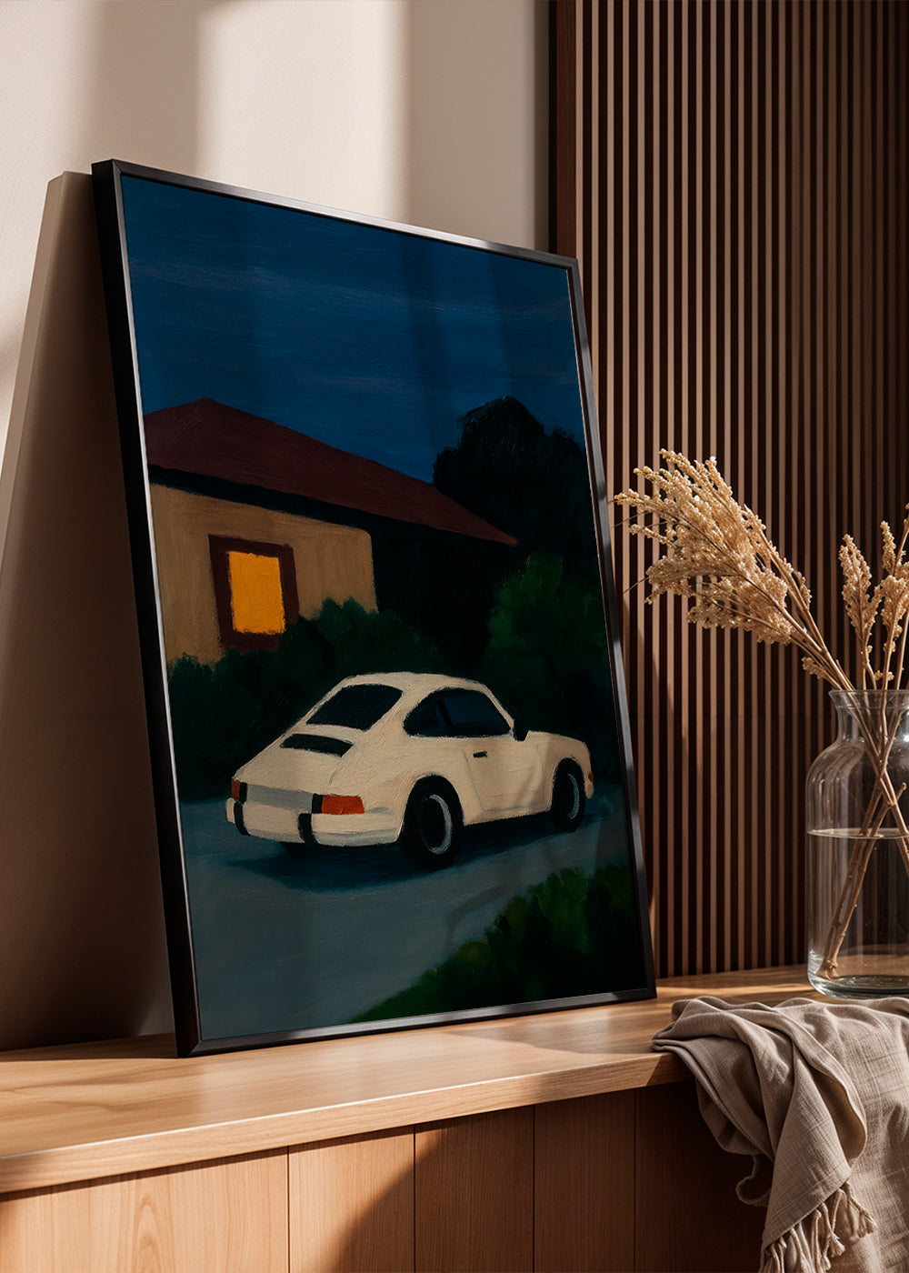 Cuadro vintage con coche clásico en noche serena – Product2