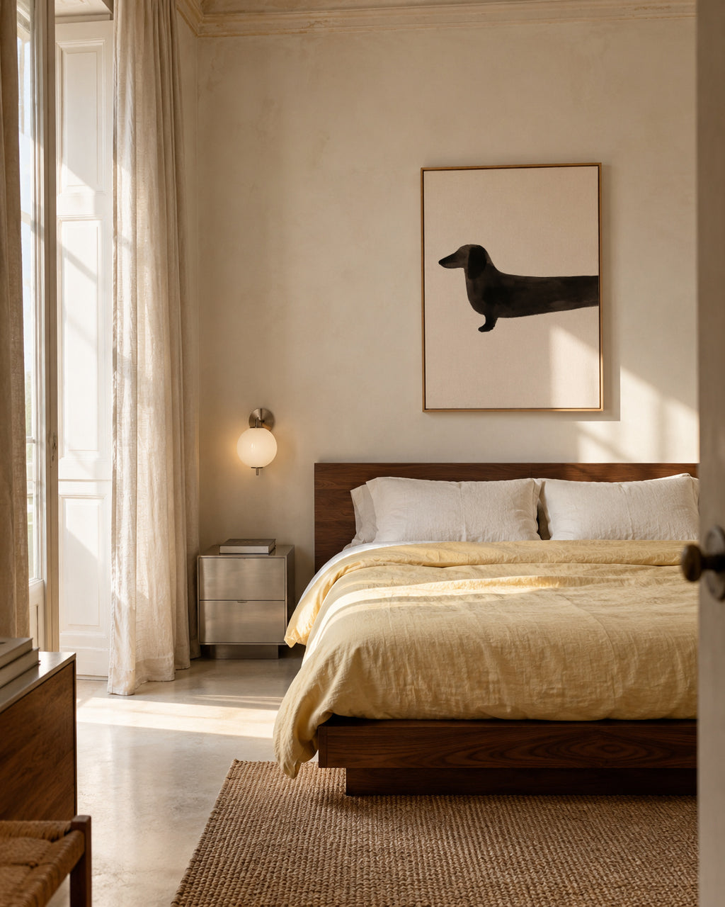 Long Dachshund - Framed canvas in an interior