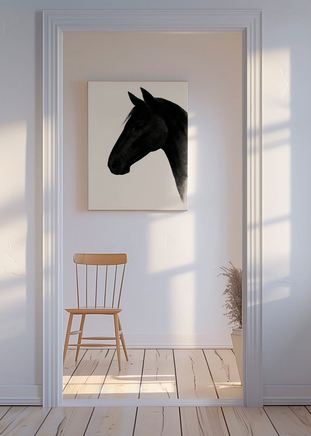 Cuadro perfil de caballo negro – Canvas