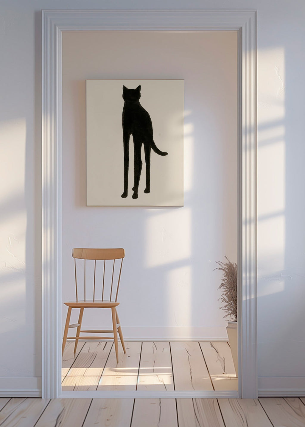 Cuadro de gato en silueta alargada – Canvas