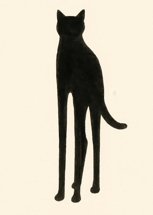 Cuadro de gato en silueta alargada