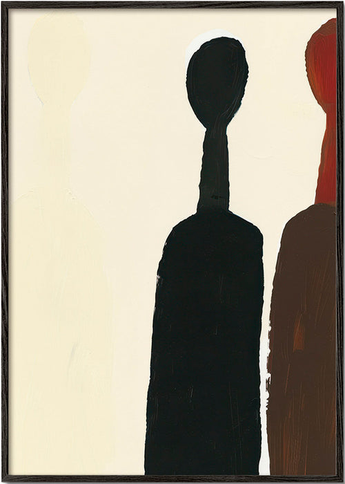 Cuadro abstracto de siluetas alargadas – Black Frame