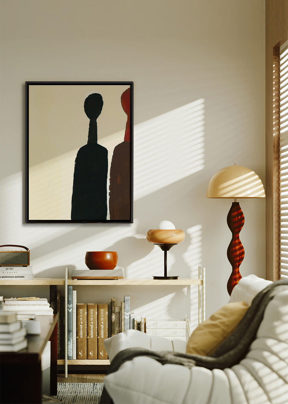 Cuadro abstracto de siluetas alargadas – Canvas2